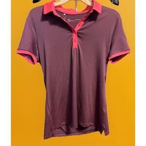 Women’s Under Armour UPF 30 Polo Neon Pink And Purple Size Small A108